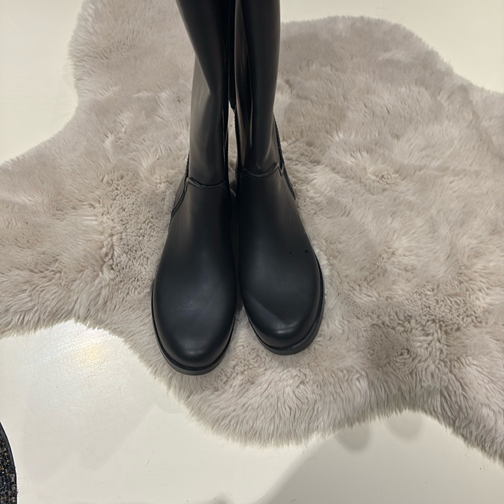 Coach Black Over the Knee Boots with Leather Finish